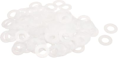 Platte afdichtingen, 12 mm ID 24 mm OD 1 mm dik, sluitringen, afdichtingen, kunststof bladafdichting, bevestigingselement, afdichtring, wit