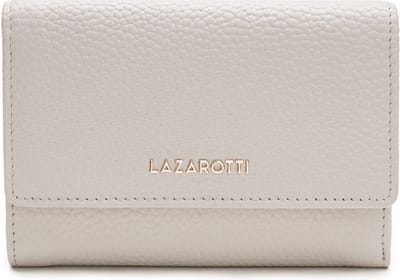 Lazarotti Leren portemonnee Bologna Leather Zip Wallet With 15 Card Slots Cream crème