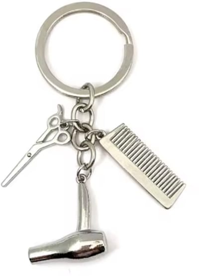 Kapper - Sleutelhanger - Kappersaccessoire - Cadeau - Hairdresser Keychain - Föhn - Kam - Schaar