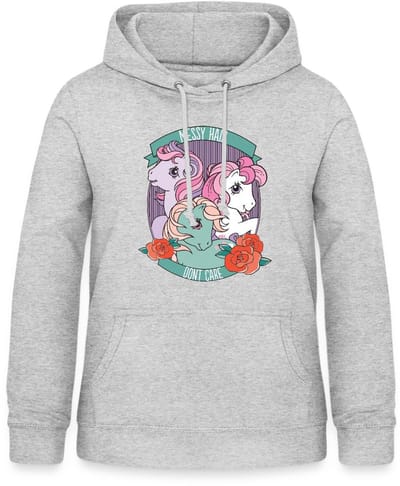 My Little Pony Retro Messy Hair Don't Care Statement Hoodie Dames