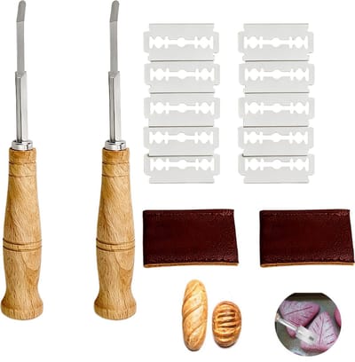 2 stuks Broodmesje - Deegmesje - Bakkersmesje - Bread Lame- - Brood-insnijmesje - Bread Lame- bakliefhebber -Deegsnijder - bakmes - geschikt voor Europees brood baguettes gebogen brood enz