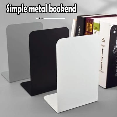 Support de livre à vent Simple ins, support de livre de bureau en métal, bloc de livre d'étudiant, grand support de rangement épais de 2 pièces, papeterie noir noir