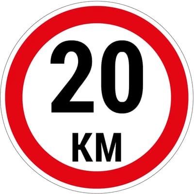 20 km bord | gecoat dibond materiaal | 10 cm