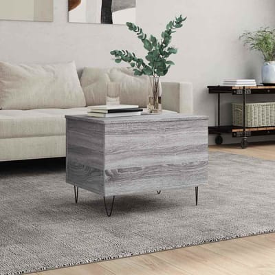 vidaXL - Salontafel - 60x44,5x45 - cm - bewerkt - hout - grijs - sonoma - eikenkleurig
