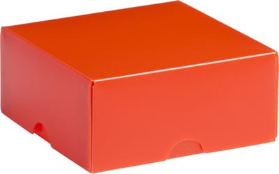 Cadeauverpakking klein vierkant, 8x8x4cm ORANJE (10 stuks)