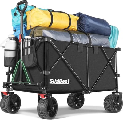 Strandwagen met grote wielen voor camping en tuin - Inklapbare veelzijdige wagen