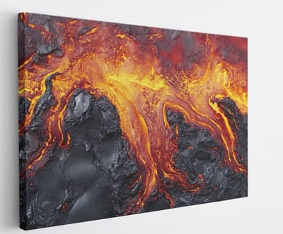 Saammp Canvas Schilderij - Lava - Abstracte wanddecoratie- 40x30 - Foto op canvas - Wanddecoratie - Muurdecoratie Woonkamer - Kantoor Decoratie