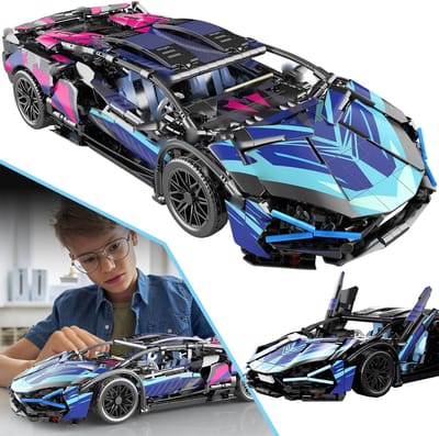 1314 Stuks Sportwagen Bouwset Voor Jongens En Meisjes - 1:14 Moc Toys Auto Bouwset - Supercar Verjaardagscadeau Voor Kinderen