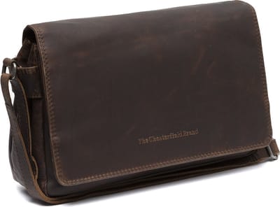 The Chesterfield Brand Leren Schoudertas Reston Shoulderbag Brown Donkerbruin