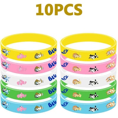 Bluey Bingo Armband Speelgoed Anime Randaccessoires Cartoon Sport Zacht Rubberen Polsband Cadeau Voor Kinderen yellow