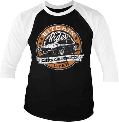 Bitchin' Rides Raglan top -S- Utah Zwart/Wit