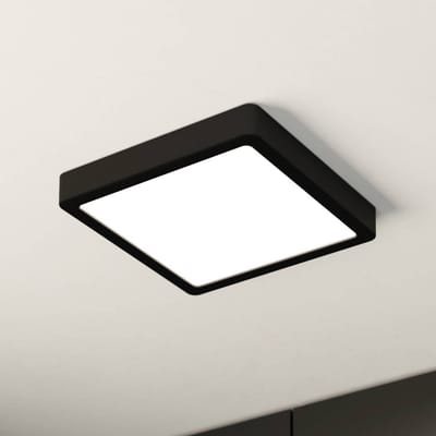 EGLO LED plafondlamp Fueva 5 IP44 3000K zwart 21x21cm