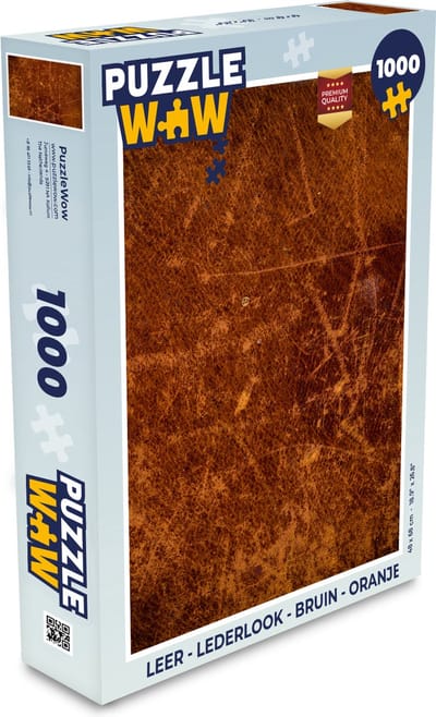 Puzzel Leer - Lederlook - Bruin - Oranje - Legpuzzel - Puzzel 1000 stukjes volwassenen