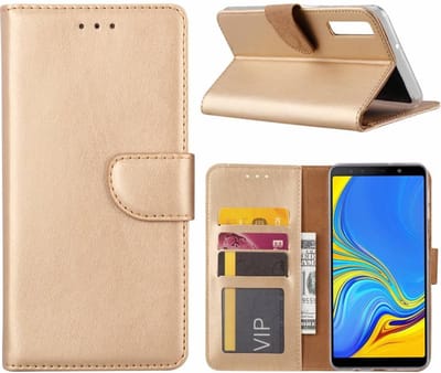 Bookcase Geschikt voor: Samsung Galaxy A9 2018 - Goud - portemonnee hoesje