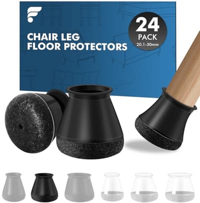 Siliconen Stoelpootdoppen voor Vloerbescherming - 24 Stuks, Rond (20,1-30 mm)