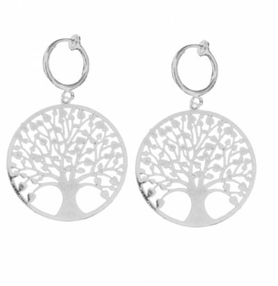 Klem oorbellen- Boom -zilverkleur- geen gaatje- Charme Bijoux