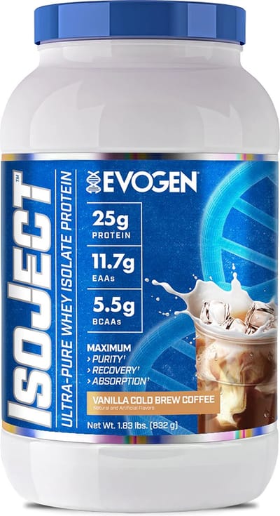 Evogen Nutrition - Isoject Vanille Cold Brew Coffee 28 porties - Spieropbouw - Eiwitten - Sportsupplement