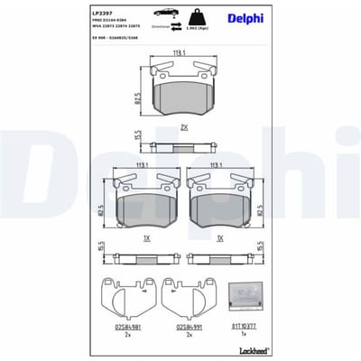 Remblokset DELPHI LP3397, achter