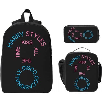 Harrys Styles Kus Altijd Disco Af en Toe Kinderrugzak Lunchbox Etui voor Jongens Rugzakken Schooltas Boekentas Set