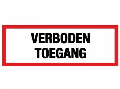 Verboden toegang sticker - 5x - 14,8 x 10,5 cm - toegangsverbod stickers - wit met rood