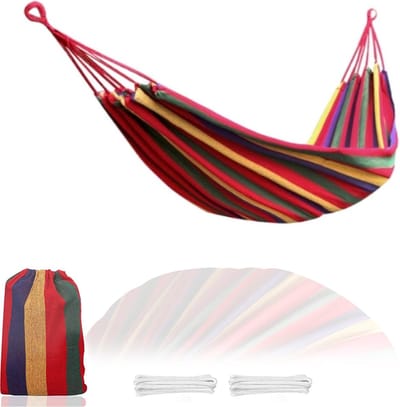 Hangmat - 1 persoons - 200x85 cm - rood blauw geel groen