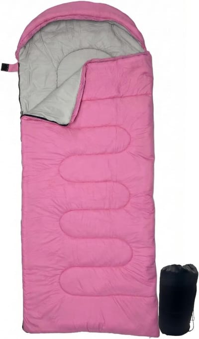 Lichte Slaapzak - Compacte Slaapzak - Kamperen en Reizen - Waterafstotend Nylon - 170 x 70 cm - Roze