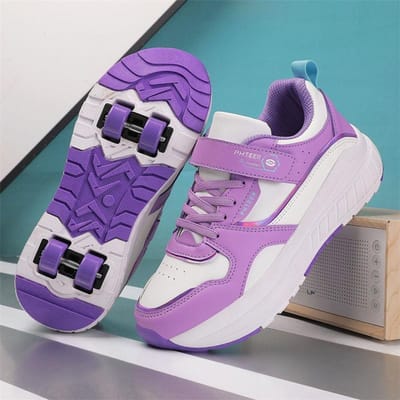 Chaussures de course pour adolescentes, nouvelles chaussures de sport pour enfants, patins à roulettes à quatre roues pour garçons et enfants d'âge moyen et plus âgés 40 pink