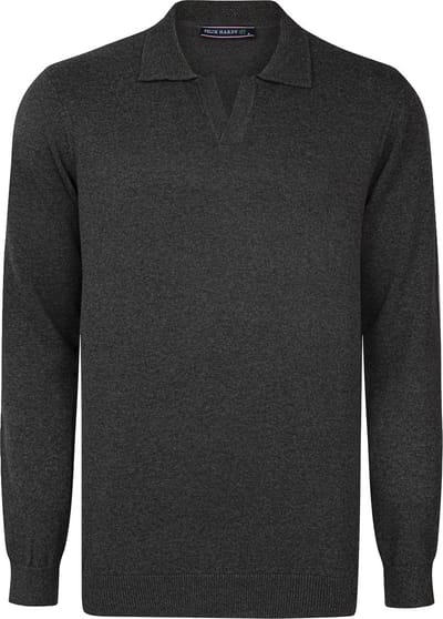 Felix Hardy Gebreide Polo Trui - Polo Kraag - Sweater - 100% Katoen Heren Antraciet - M