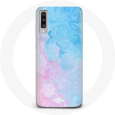 Samsung Galaxy A70 hoesje roze blauwe achtergrond