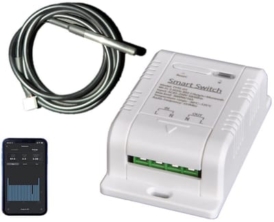 Slimme Wifi Schakelaar met Temperatuur- en Vochtigheidscontrole voor Ketel en Irrigatie