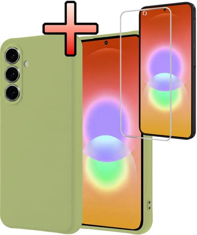 Hoesje - Met Screenprotector - Geschikt voor Samsung Galaxy A27 - Sterk & Shockproof - Back Cover - Siliconen Case - Telefoon Hoes - Groen