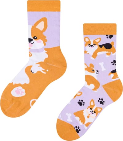 Dedoles Mismatched Kinderen Sokken - Corgi Dog - Maat 23-26
