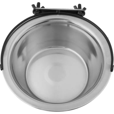 Gamelle pour chien Diner Plat Acier Inoxydable Suspendu Moyen Petit Animal de Compagnie Chiot Chat Nourriture Eau Mangeoire XL gray