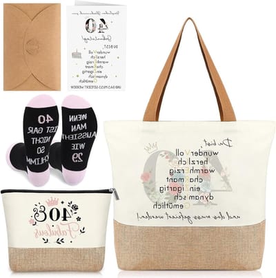 Verjaardag Cadeau Set - Cadeaupakket Vrouwen - Feestelijke Verrassing - Compleet Geschenk - 46 x 40 cm - Bruin
