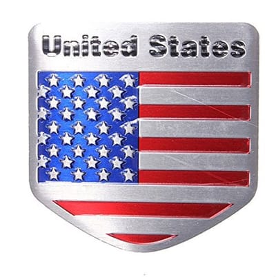 Dailygoods- Auto Embleem Amerikaanse Vlag - Auto Sticker - Bumpersticker - Duurzaam - Roestvrij - Eenvoudig aan te brengen - Autosticker