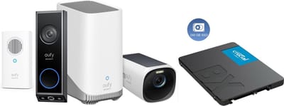 eufy security E340 video doorbell met chime + HomeBase 3 S380 + eufyCam 3 solar camera + 240GB SSD voor 3 jaar opslag - Bundelvoordeel