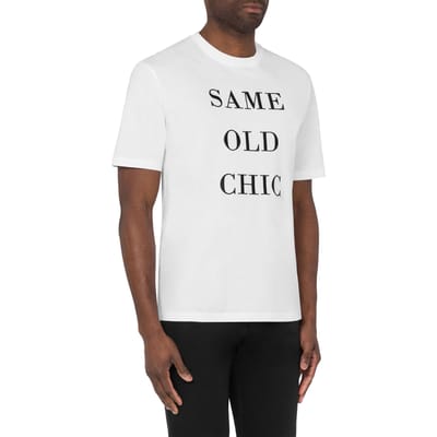 Moschino Same Old Chic Organic Jersey T-shirt White Size: XS | T-Shirts Outlet | Heren | Wit