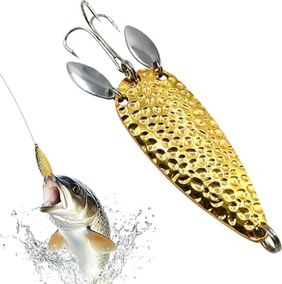 Metalen Kunstaas - Vis Aas Wobbler - Roofvissen Vangen - Dubbel Roterende Bladen - 10 cm - Goud
