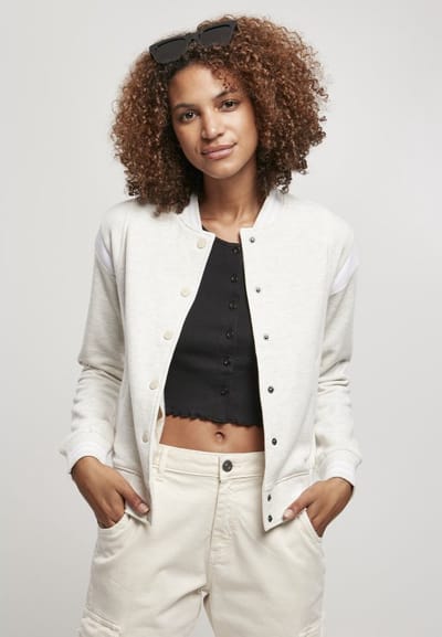 Urban Classics - Inset Sweat College jacket - M - Grijs