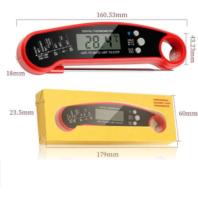Digitale Keukenvoedsel Digitale Thermometer voor Vlees Water Melk Koken Grillen Buiten BBQ Waterdicht Direct Afleesbaar rood