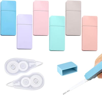 Morandi Kleur Correctietapes Set - 6 Mini Kleuren + 2 Transparante Tapes voor Gemakkelijke Correcties en Schoolbenodigdheden