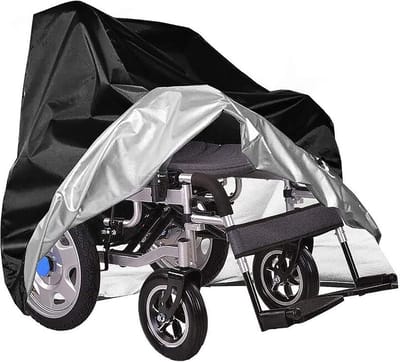 waterdichte hoes - scheurvaste en winddichte hoes - weerbestendig zeildoek - met elastiek en sluiting - geschikt voor binnen - en buitengebruik - maat L 100*120*70 - geschikt voor rolstoelen en scooters - Waterdicht