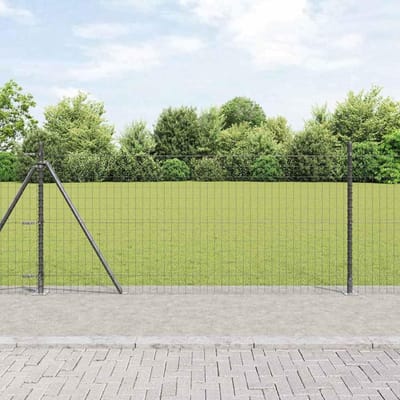 Omheining Palen - Hekwerk Metaal - Tuin Beveiligen - Verzinkt Staal - 1x25 Meter - Grijs