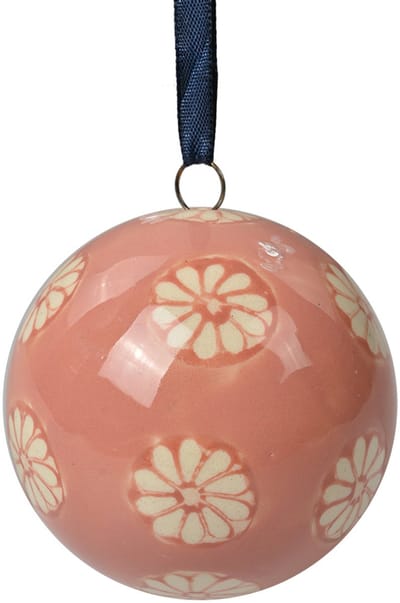 Clayre & Eef Decoratie Hanger Ø 6 cm Roze Keramiek Bloemen