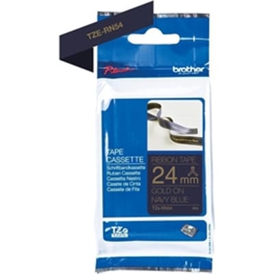 Brother TZe-RN54 tape goud op marineblauw 24 mm (origineel)