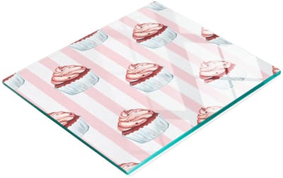 Keukenplank van gehard glas met decoratieve muffinafbeeldingen, 60x52 cm