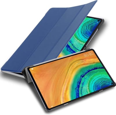 Cadorabo Tablet Hoesje geschikt voor Huawei MatePad PRO (10.8 Zoll) in JERSEY DONKER BLAUW - Ultra dun beschermend geval met automatische Wake Up en Stand functie Book Case Cover Etui