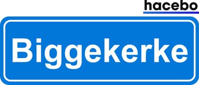 Hacebo - Plaatsnaam Sticker - 29x10 CM - Biggekerke sticker - Verkeersborden sticker - grappige cadeaus - Biggekerke