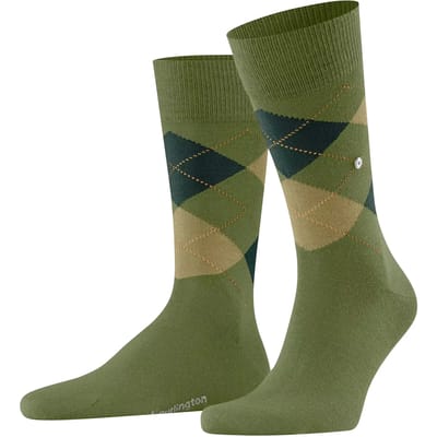 Burlington Edinburgh gedessineerd wol sokken heren groen - maat 40-46