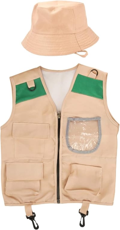 Kinder Verkenner Set - Avontuur Kleding - Rollenspel Buiten - Inclusief Vest en Hoed - 40x48cm Vest